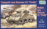 Unimodel 386 - 1/72 US Sherman VC Firefly WW II Plastic Model Kit 85 mm UM 386 Model