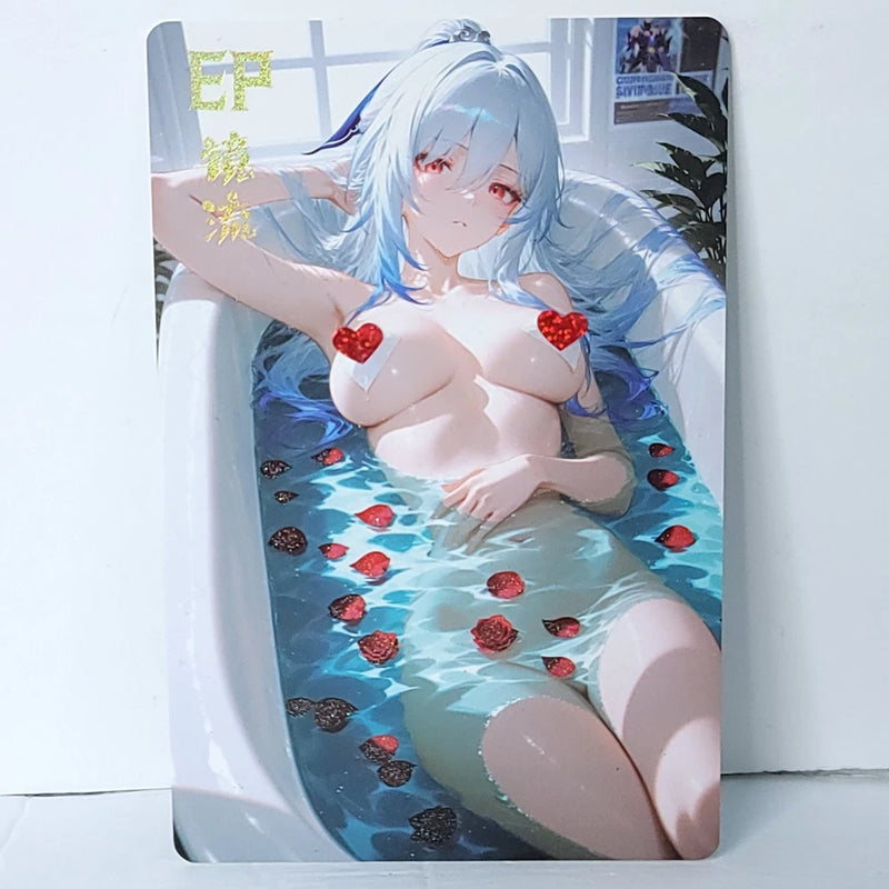 Jingliu Waifu Card Anime Girl Bathtub Roses Wall Art Oversized Board A5 Model