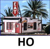 HO Scale - Fred and Red's Cafe - Laser Cut Wood, BUILDING KIT  - BLN-190 Model