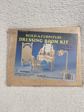 BRAND NEW Vintage Build a Furniture DIY Wood Dressing Room Dollhouse Kit Craft Model