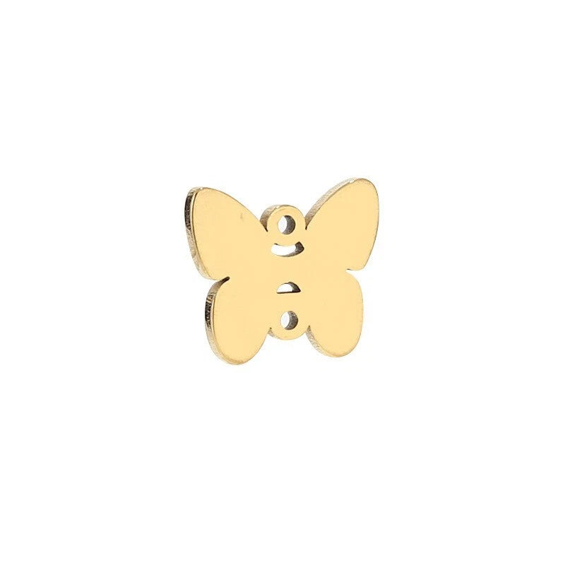 20pcs 18k gold stainless steel butterfly charms for diy jewelry making 12x14mm Charms