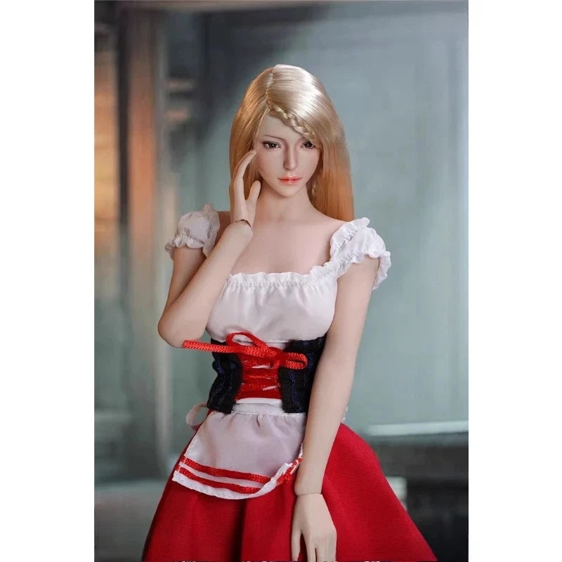 1/6 Girl Head Sculpt Big Eyes Blond Hair Head Carving Model 12" Action Figure Model