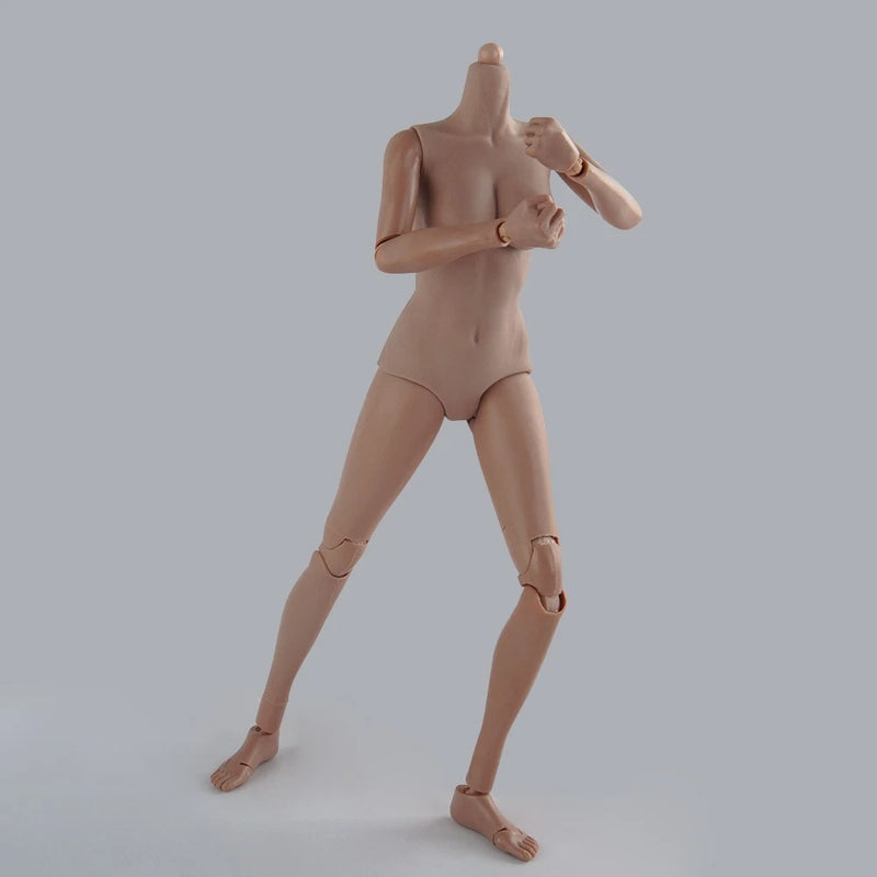 1/6 Female Body Suntan Large Bust Action Figure Part Body Soldier Slim Model Toy Model
