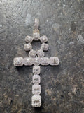 Massive Solid 14k Gold 5.10CT Natural Baguette Diamond Ankh Pendant 3.5" Charms