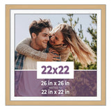 22x22 Frame Natural With White Picture Mat For 22x22 Photo - Natural 26x26 Frame Model