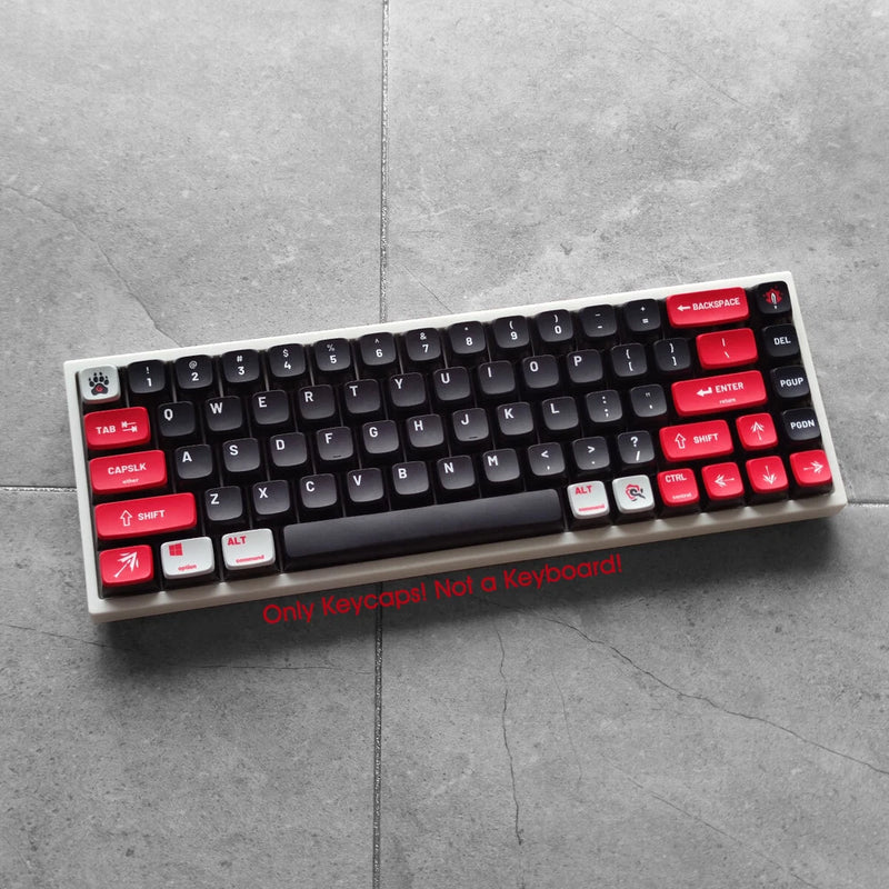Black Red Multi-color Shine Through PBT Keycaps set for MX Mechanical Keyboards Model