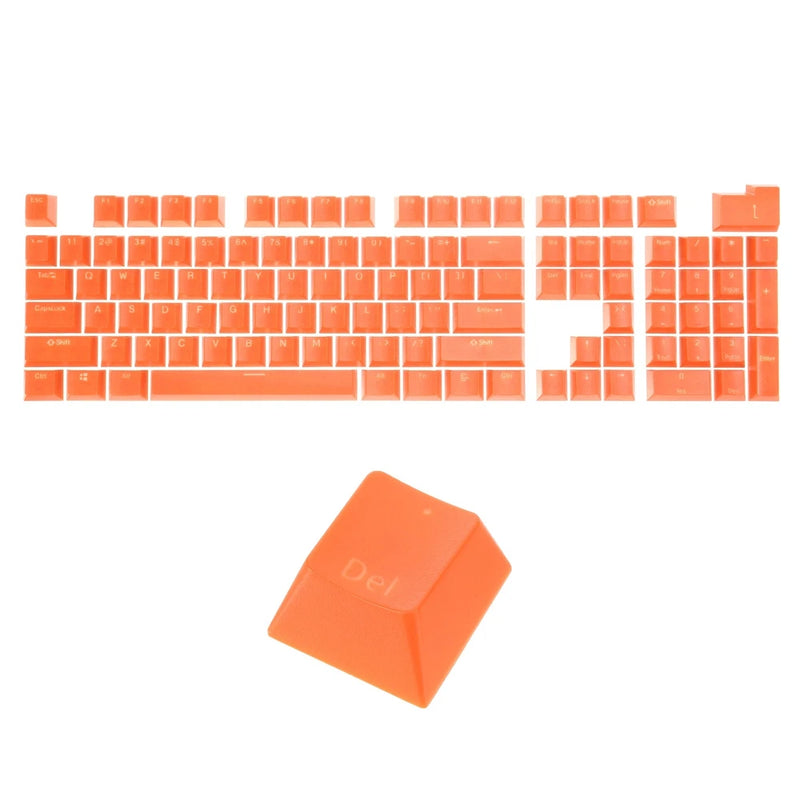 108 Keys Pudding Keycaps Set ABS for Mechanical Keyboard Layout, Orange Model