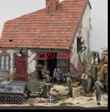 1/35 Handmade Wooden Building Model Kits Ruins House Diorama Scene Unpainted DIY Model