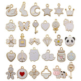10pcs White Charms Enamel Pendant For Jewelry Making Handmade Necklace Bracelet Charms
