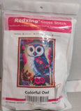 Redxing DIY Cross Stitch Kit Colorful Owl 11CT 40x50cm New Model