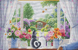 Luca-S counted cross stitch kit "The Window of Dreams", 49x32cm, DIY Model