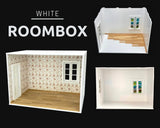 Dollhouse, Diorama kit, Roombox with Window, Door, Flloring and Skirting board Model
