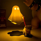 Cute Ghost Dog Figurine Halloween Desk Home Bedroom Decor Model