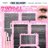 DIY Lash Extension Kit Individual Cluster Lashes 9-16mm with Bond & Seal Model