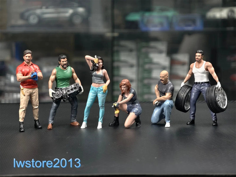 1/18 Working Girl Man Resin Figurines Figures Miniatures Model For Car Toys Model