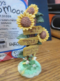 Mary's Moo Moo Mini Sunflower Sign Post Display Accessory ENESCO 1994- FREE SHIP Model