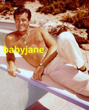 197 HUGH O'BRIAN BARCHESTED HAIRY CHEST ON DIVING BOARD BEEFCAKE COLOR PHOTO Model