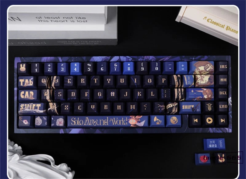 New Arknights Amiya Anime Keycaps PBT Dye-sub 128 Keys for Cherry MX Keyboard Model