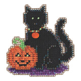 Wendy's Cat Beaded Cross Stitch Kit Mill Hill 2015 Autumn Harvest MH185206 Model
