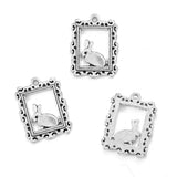 BLUK 100Pcs Rabbit Charms DIY Jewelry Making Pendants Antique Silver Charms