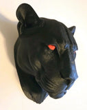 3D printed Black Panther Head w/ Red Eyes. Hanging Wall Art Display Model