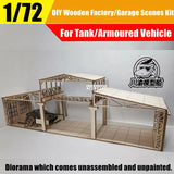 1/72 Tank/Armoured Vehicle/Factory/Garage/Repair Shop Wooden DIY Scenes Kits Model