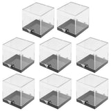 8 Pcs Clear Figurine Display Dome Specimen Display Box Clear Cube Riser Model