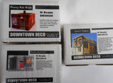 Downtown Deco N Scale 3 Building Kit Set Save $25 Amazing Detail Tattoos Ta Tas Model