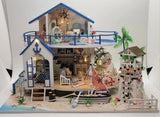 Dollhouse Beach House, Completed Miniature, Full House, Bookend, Gift Nautical Model