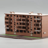 1:110 Scale Soviet Khrushchyovka Wooden Assembly Kit Retro Architectural Model Model