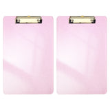 2 Pcs Plastic Clip Boards, A4 Size Glitter Pink for Restaurant Shop Note Model