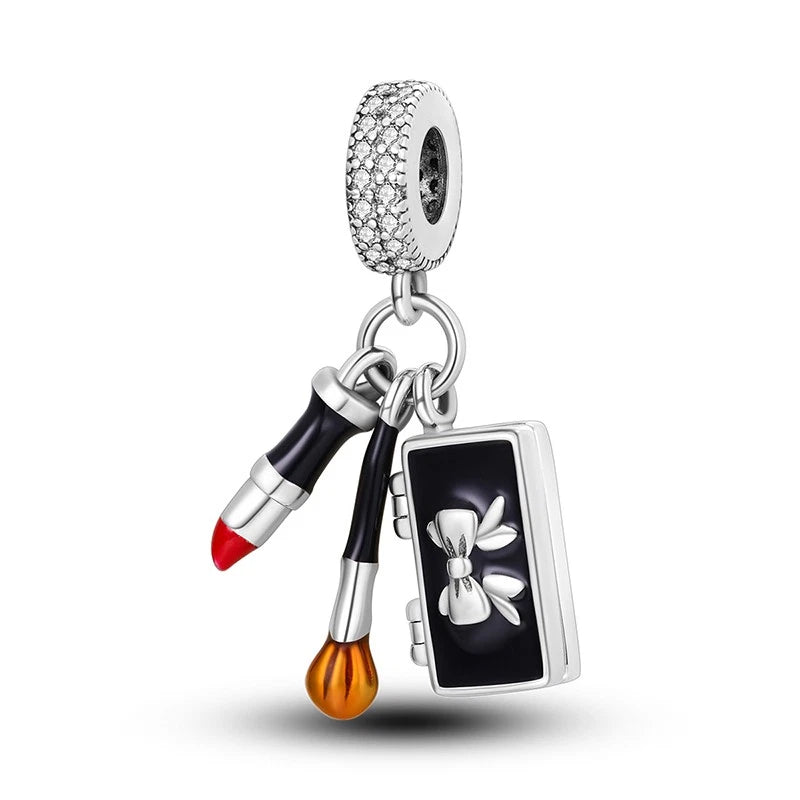 MULA New Cosmetics Pendant Charm AAA CZ Fit Women Bracelet 925 Sterling Silver Charms