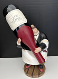 Chubby Resin Waiter Wine Bottle Holder | Display Decor Figurine | Black & White Model