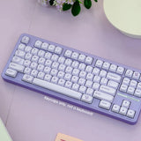 Peppermint PBT Keycaps Set MA Profile White Purple for MX Mechanical Keyboards Model