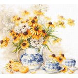 Magic Needle Zweigart Edition counted cross stitch kit "Flower Tea", 40x35cm, DI Model