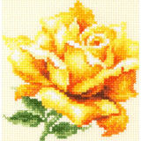 Magic Needle Zweigart Edition counted cross stitch kit "Yellow Rose", 11x11cm, D Model