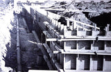 Vintage Art Board Photograph Black and White Construction Site Scene Early Stage Model