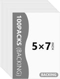100 Pack Backing Boards, 5X7 Uncut White Mat Boards Model