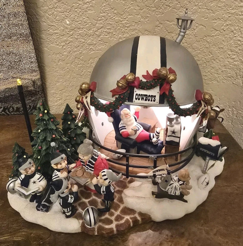 Danbury Mint Dallas Cowboys Game Day At Santa's Light Up Helmet Figurine intact! Model
