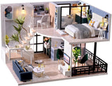 DIY Miniature Dollhouse Kit with Furniture plus Dust Proof & Music Movement Model