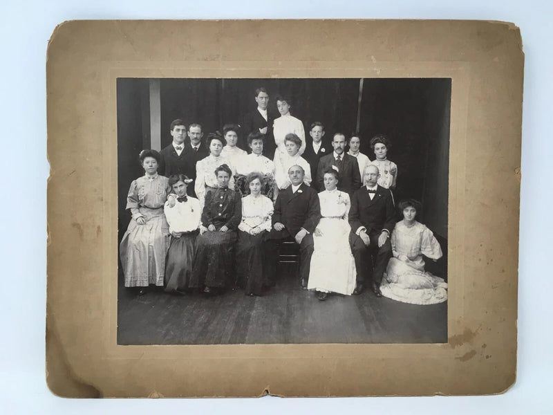 Antique Family Group Photo Late 1800s or Early 1900s 8x10 on Board Model