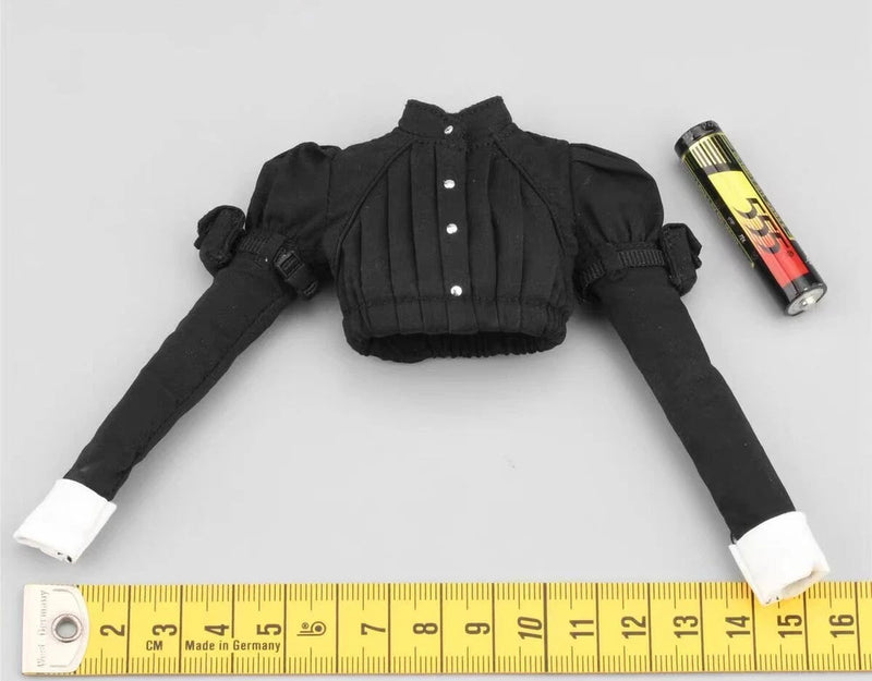 1/6 Female Clothes Black Maid Shirt Model Fits for 12" Action Figure Soldier Model