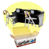Black & Gray Commentator Table Playset For WWE & AEW Wrestling Action figures Model