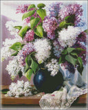 Needlework Crafts Full Embroidery Counted Cross Stitch Kits Lilac Flowers Model