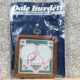 Vintage 1987 Dale Burdett Spring Bunny Country Cross Stitch Kit Miniature Frame Model