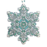 Aqua Mist Snowflake Cross Stitch Ornament Kit Mill Hill 2020 Beaded Holiday Model