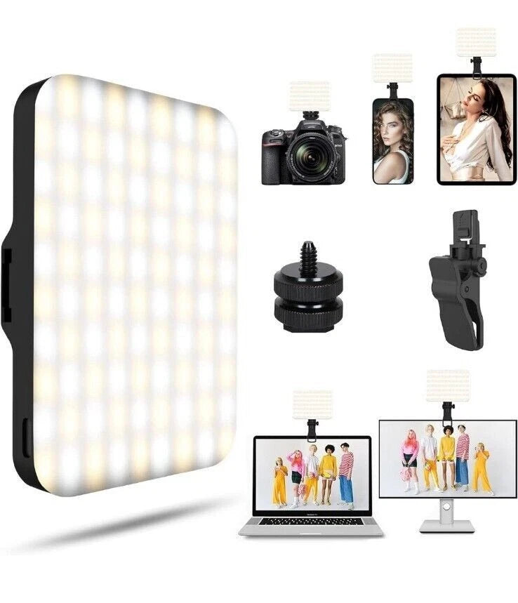 High Power Rechargeable Video Light with Front & Back Clip Selfie Light Model