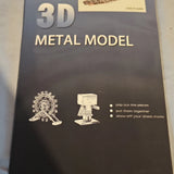 3D Metal Pop-Out Sheet Robot Model Kit Puzzle, Silver,  15 Pieces, Age 3+ Model