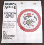 Designs For The Needle Cross Stitch Kit  3503 Christmas Holly 7" Frame Hoop NOS Model