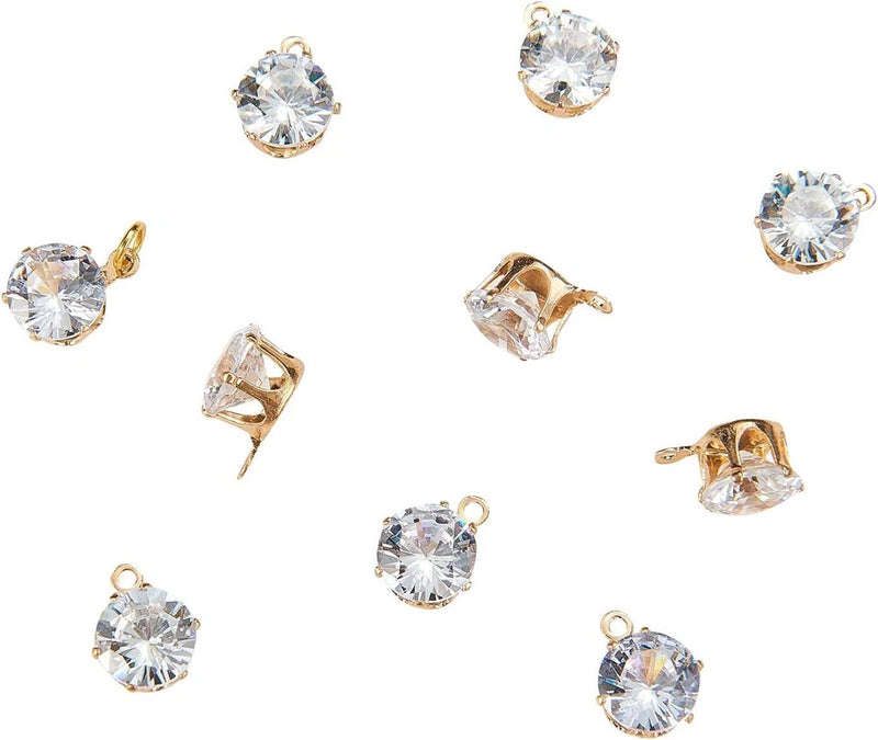 20x Cubic Zirconia Pendant Charms for Earrings Bracelet Necklace Jewelry Making Charms